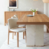 Zen Dining Table | Teak Top with Marble Base - Originals Furniture