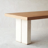 Zen Dining Table | Teak Top with Marble Base - Originals Furniture