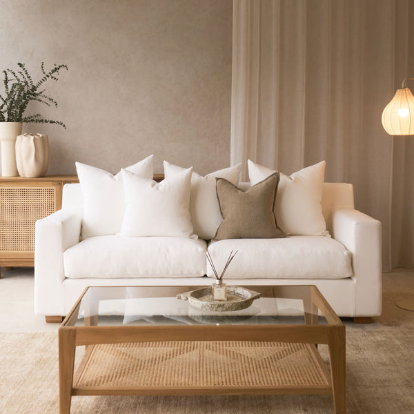 Beccy Fabric Sofa | 3 Seater - Flanders White (216cm)