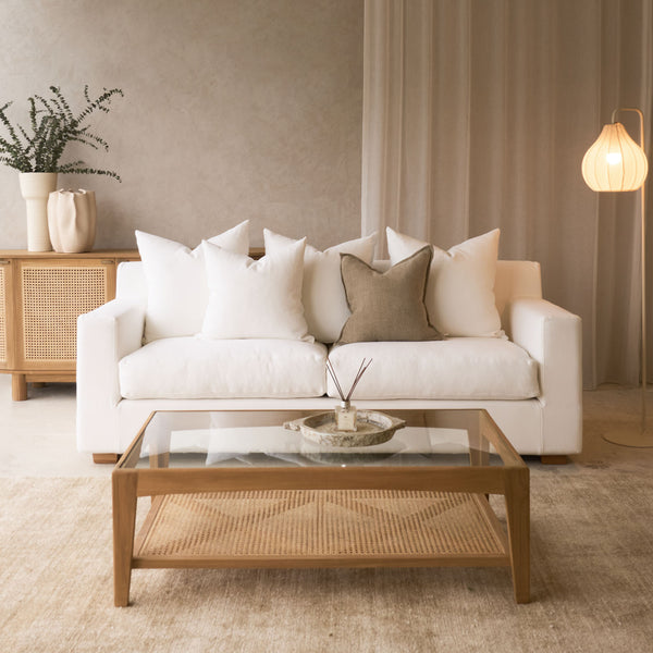 Beccy Fabric Sofa | 3 Seater - Flanders White (216cm)