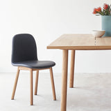 Com Leather Dining Chair | Oak - Coal