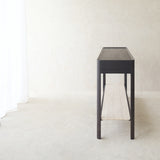 Nell Console | Travertine with Bison Oak Frame