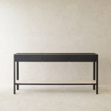 Nell Console | Travertine with Bison Oak Frame