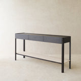 Nell Console | Travertine with Bison Oak Frame