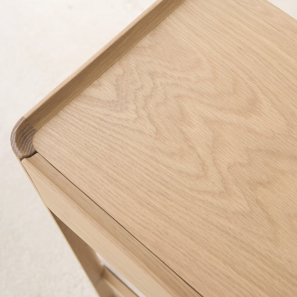 Nell Console | Travertine with Blonde Oak Frame