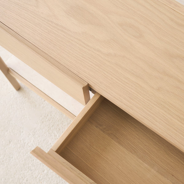 Nell Console | Travertine with Blonde Oak Frame