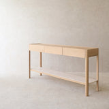 Nell Console | Travertine with Blonde Oak Frame - Originals Furniture