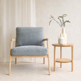 Nysse Fabric Armchair | Oak Frame - Gunmetal - Originals Furniture