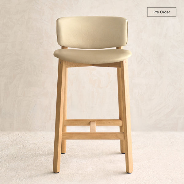Pinta Bar Stool | Oak Frame - Bespoke Leather - Originals Furniture
