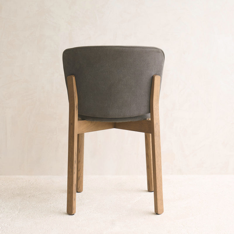 Pinta Fabric Dining Chair | Latte Oak Frame - Militaire