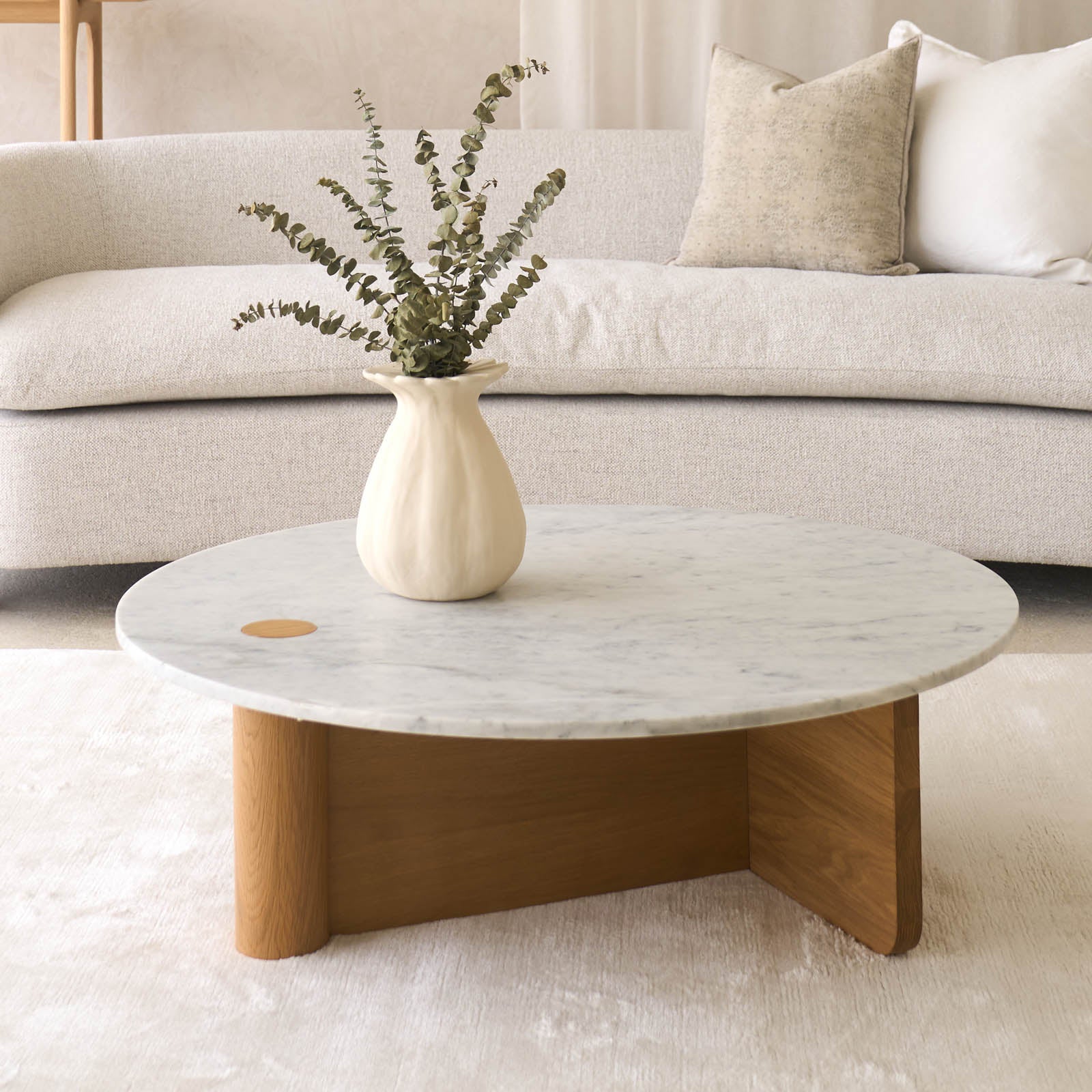 Pivot Coffee Table | Marble Top with Oak Base – Originals Furniture
