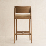 Poise Leather Counter Stool | Latte Oak Frame - Arena - Originals Furniture