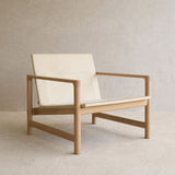 Troubadour Fabric Armchair | Blonde Oak Frame - Oyster