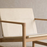 Troubadour Fabric Armchair | Blonde Oak Frame - Oyster