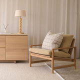 Troubadour Fabric Armchair | Oak Frame - Sherpa Toffee - Originals Furniture
