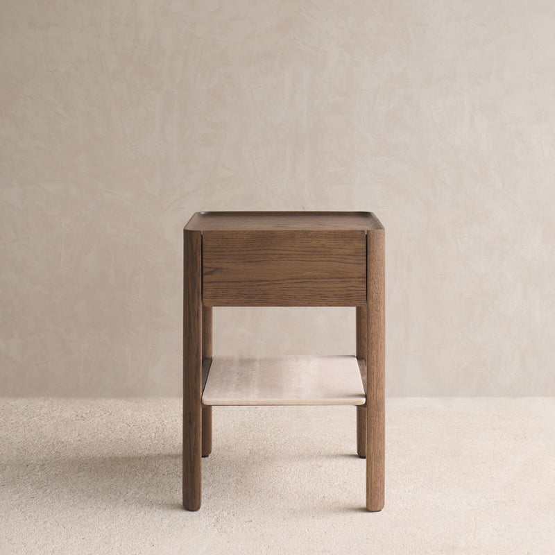 Tye Oak Nightstand | Latte
