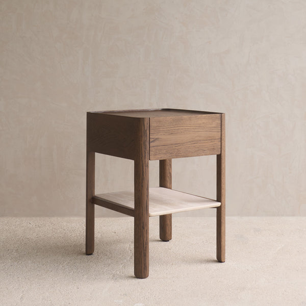 Tye Oak Nightstand | Latte