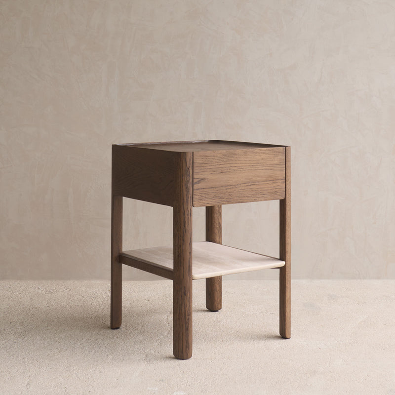 Tye Oak Nightstand | Latte