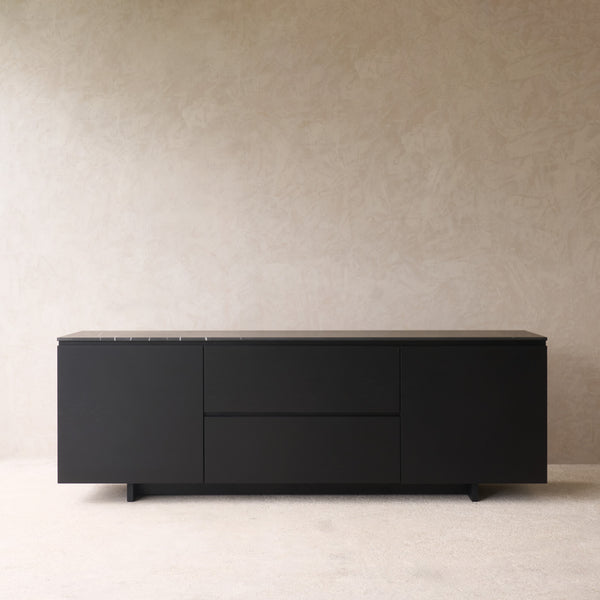 Kami Sideboard | Nero Marble with Black Oak Frame (220cm)