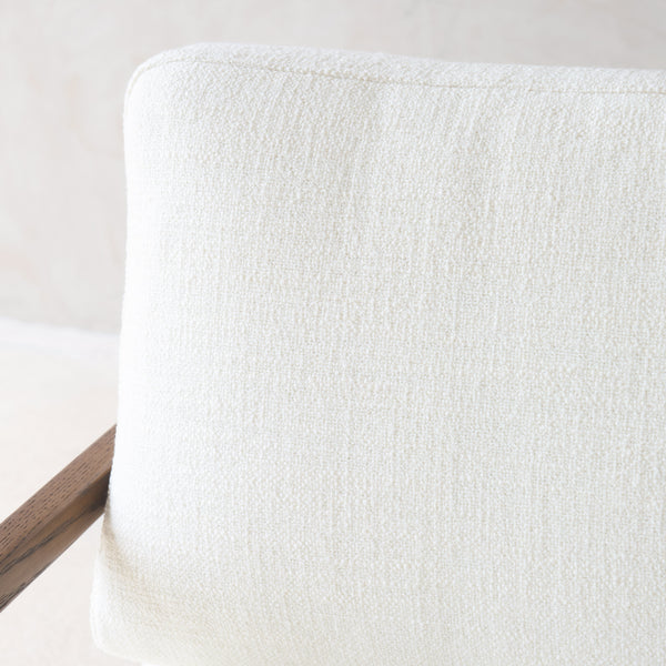 Nysse Fabric Armchair | Latte Oak Frame - Panna Cotta