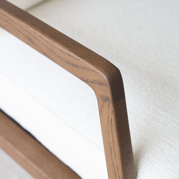 Nysse Fabric Armchair | Latte Oak Frame - Panna Cotta