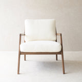 Nysse Fabric Armchair | Latte Oak Frame - Panna Cotta