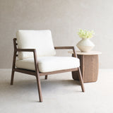 Nysse Fabric Armchair | Latte Oak Frame - Panna Cotta