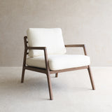 Nysse Fabric Armchair | Latte Oak Frame - Panna Cotta