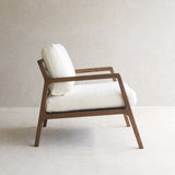 Nysse Fabric Armchair | Latte Oak Frame - Panna Cotta