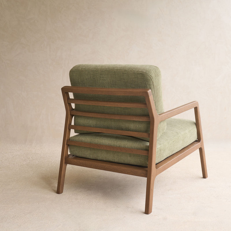 Nysse Fabric Armchair | Latte Oak Frame - Glen