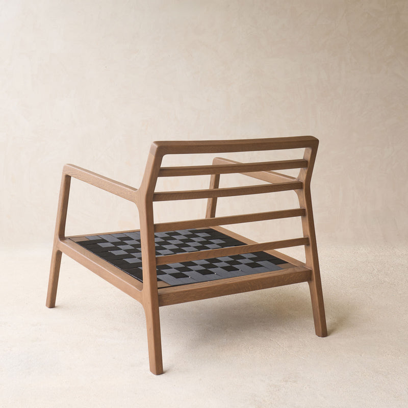 Nysse Fabric Armchair | Latte Oak Frame - Glen