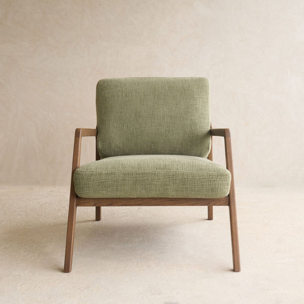 Nysse Fabric Armchair | Latte Oak Frame - Glen