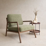 Nysse Fabric Armchair | Latte Oak Frame - Glen
