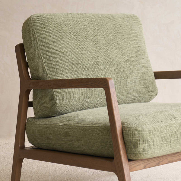 Nysse Fabric Armchair | Latte Oak Frame - Glen