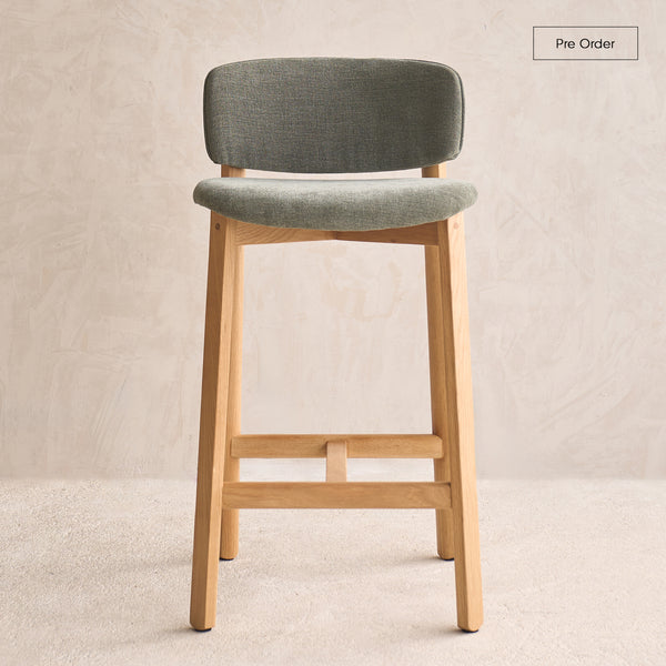Pinta Bar Stool | Oak Frame - Bespoke Fabric