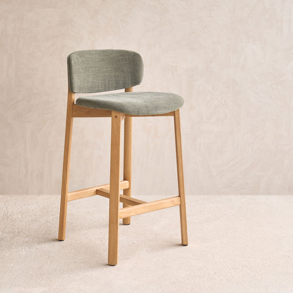 Pinta Bar Stool | Oak Frame - Bespoke Fabric