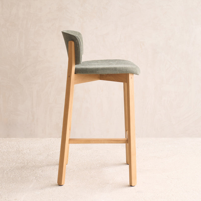 Pinta Bar Stool | Oak Frame - Bespoke Fabric