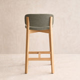 Pinta Bar Stool | Oak Frame - Bespoke Fabric
