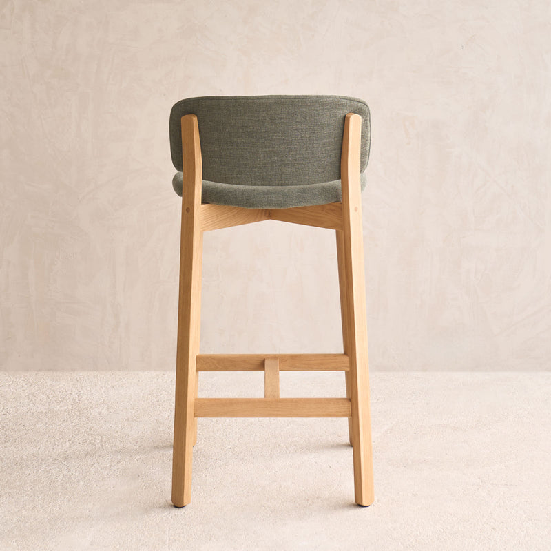 Pinta Bar Stool | Oak Frame - Bespoke Fabric