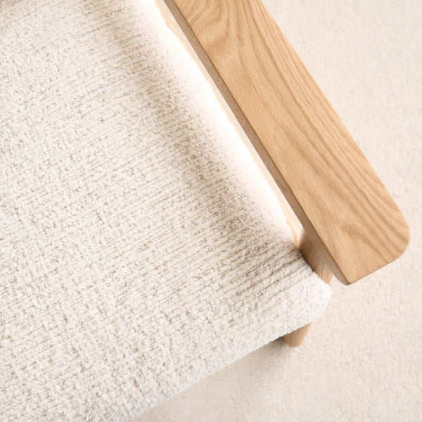 Wren Armchair | Oak with Brown Leather Harness - Porcelain