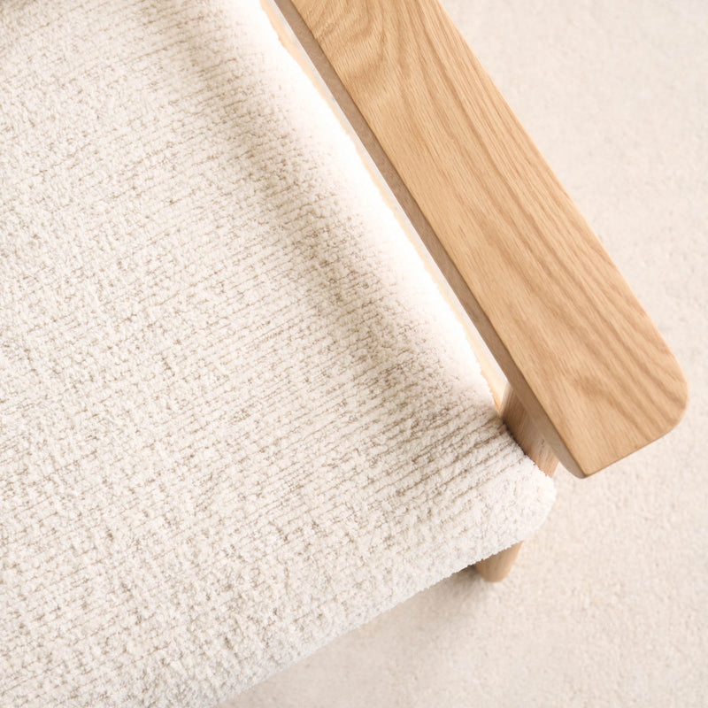 Wren Armchair | Oak with Brown Leather Harness - Porcelain