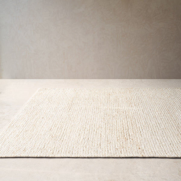 Andrea Large Knot Hemp Rug | White
