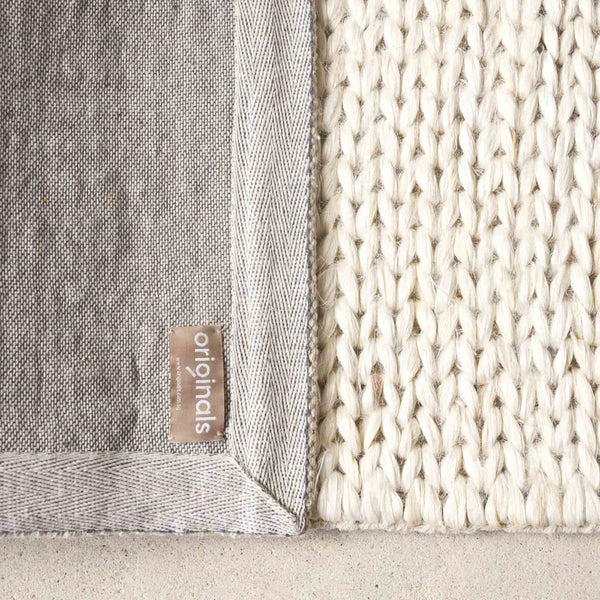 Andrea Large Knot Hemp Rug | White