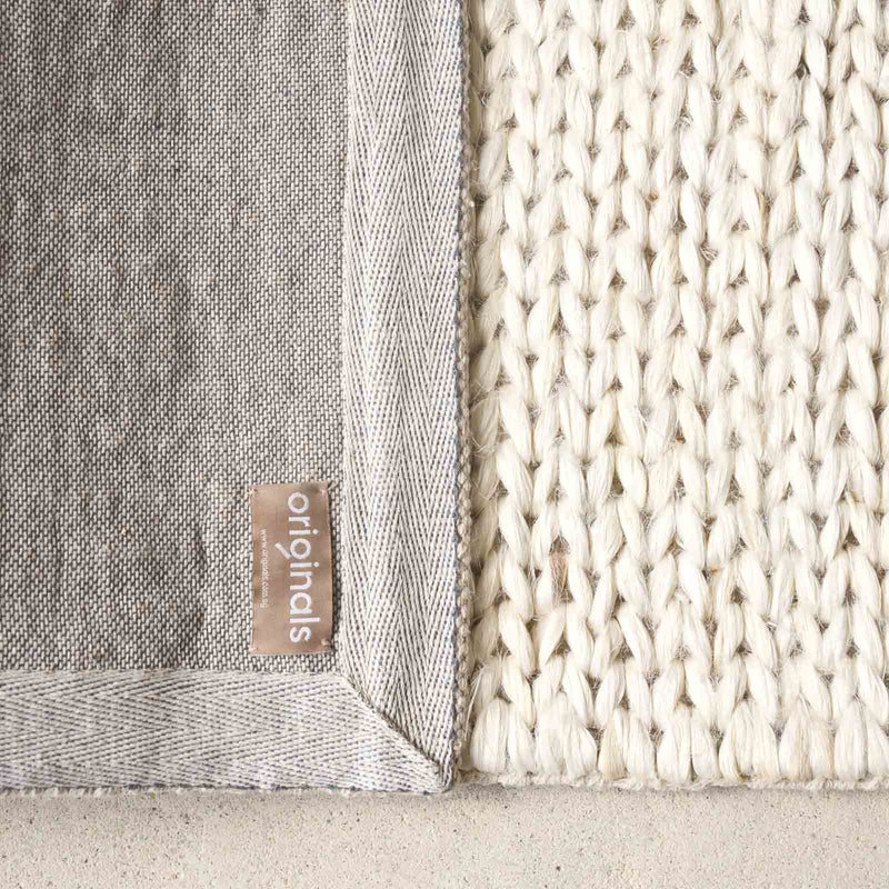 Andrea Large Knot Hemp Rug | White – Originals Furniture