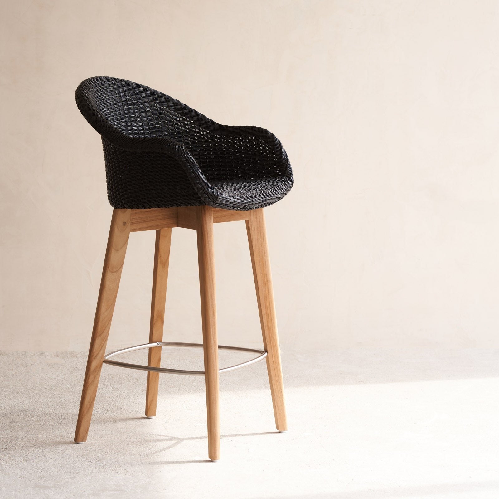 Avril Counter Stool Teak Frame Black Originals Furniture