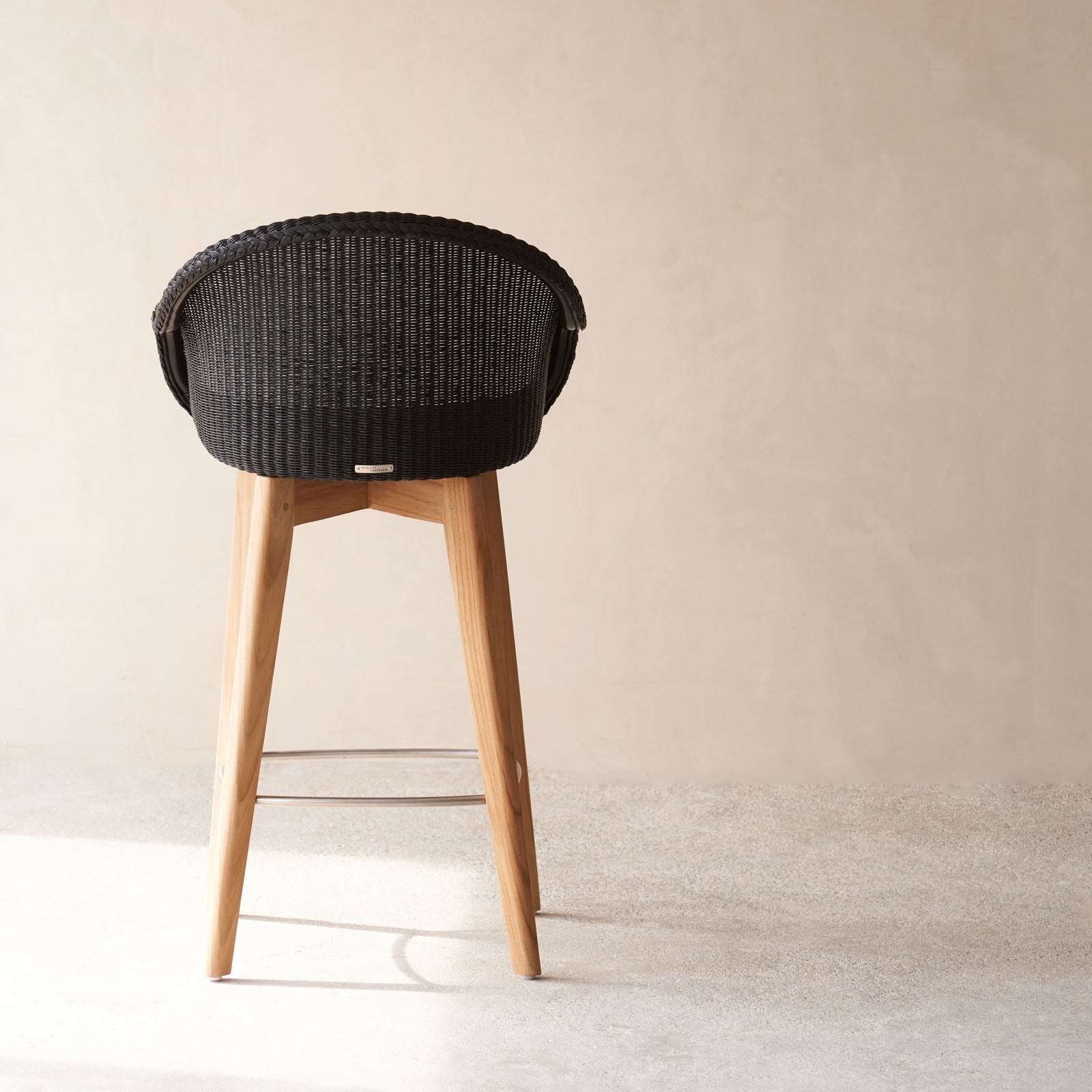 Avril Counter Stool Teak Frame Black Originals Furniture