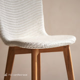 Lily Counter Stool | Teak Frame - Pure White