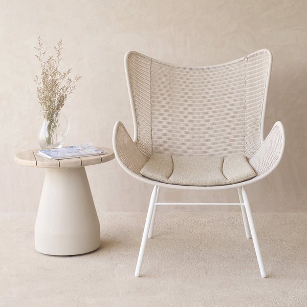 Swing Wing Chair | Chalk with Clay Cushion