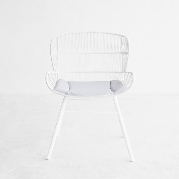 Rose Outdoor Dining Chair Seat Cushion | Light Grey