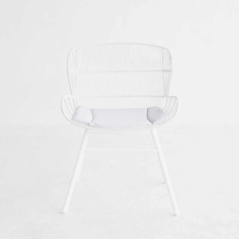 Rose Outdoor Dining Chair Seat Cushion | White
